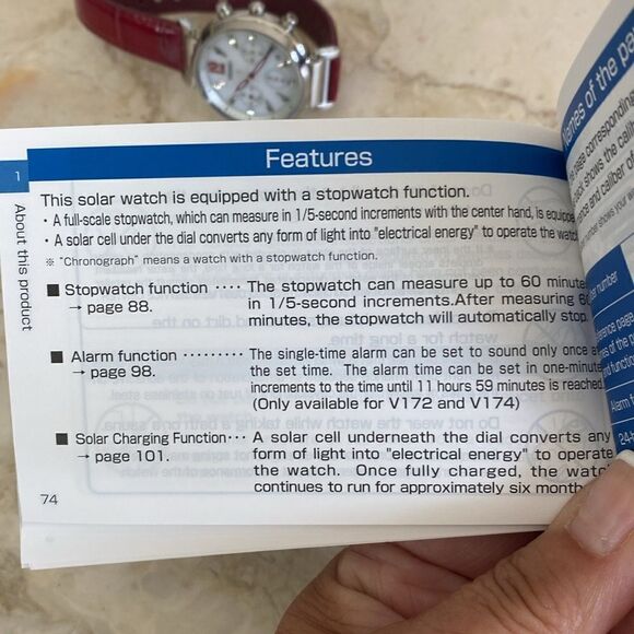 Rare SEIKO Lukia Solar Analog Chronograph Watch Red Croc Deployment Clasp in Box - Picture 13 of 13